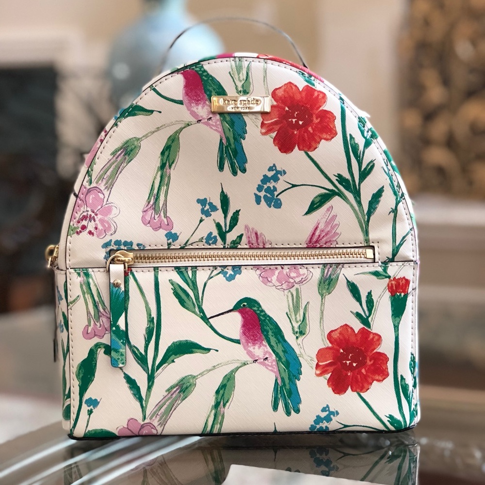 NWT, Kate spade Hummingbird floral backpack&Wallet - Picture 8 of 8